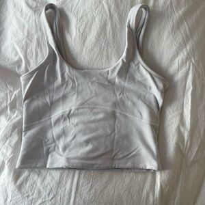 Aritzia Athletic White Sleeveless Crop Top